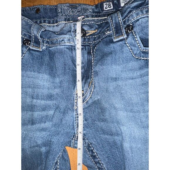 Women's Size 28 Miss Me Boot Cut Jeans Bling Crosses JP5697B Y2K - Picture 7 of 12